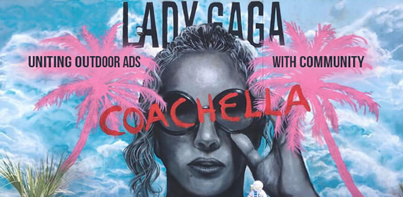Lady Gaga Coachella Mural in Community Setting