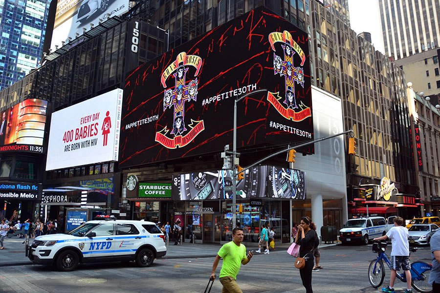 New York Digital Billboard Guns N Roses