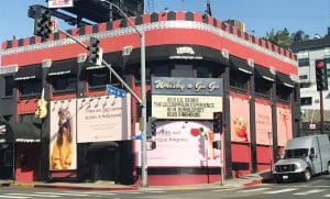 Spectacular billboards on the Whisky a Go Go building on the Sunset Strip in West Hollywood