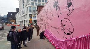 Klarna Interactive Mural one block from dog park – Brookyn, NY