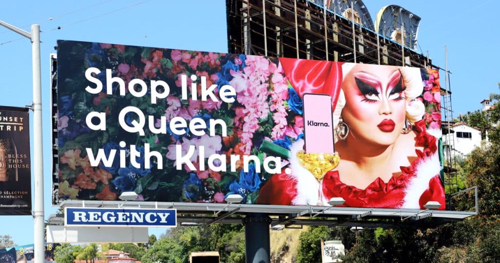Klarna Shop Like a Queen Billboard