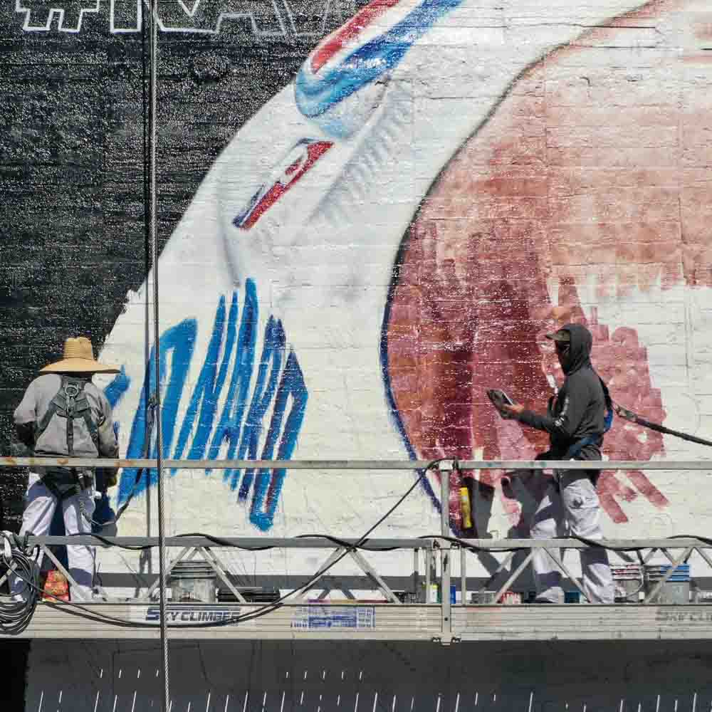 Wall Mural Being Painted