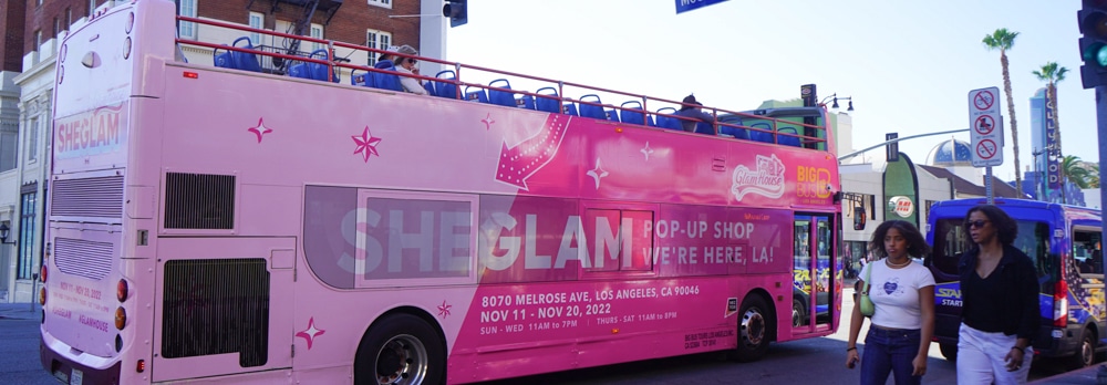 SHEGLAM Bus Hollywood Blvd