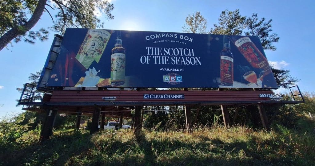 Compass Box Scotch Whisky bulletin billboard advertisement in Jacksonville