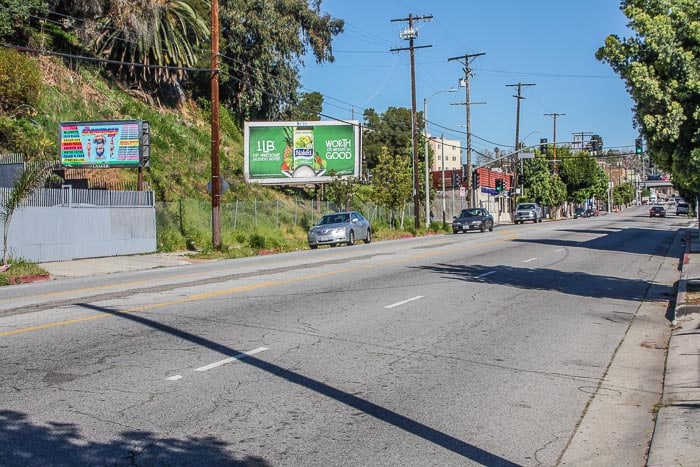 8-sheet billboard placements along neighborhood corridor in Los Angeles