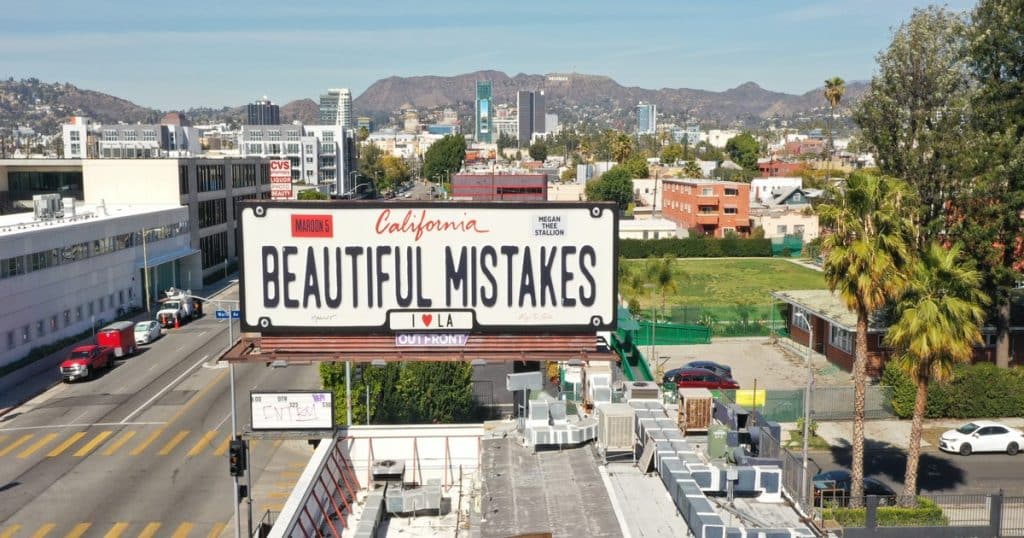 Maroon 5 Beautiful Mistakes billboard on Vine Street in Los Angeles