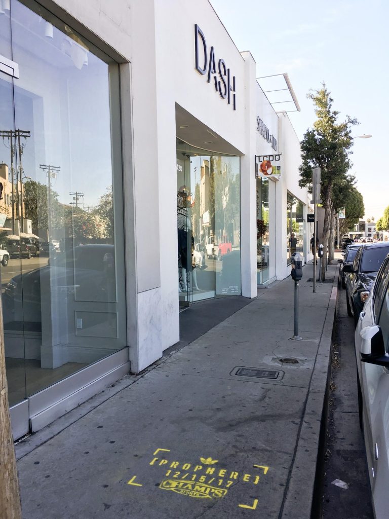 Champs Sports sidewalk stencil guerilla advertising campaign in Los Angeles