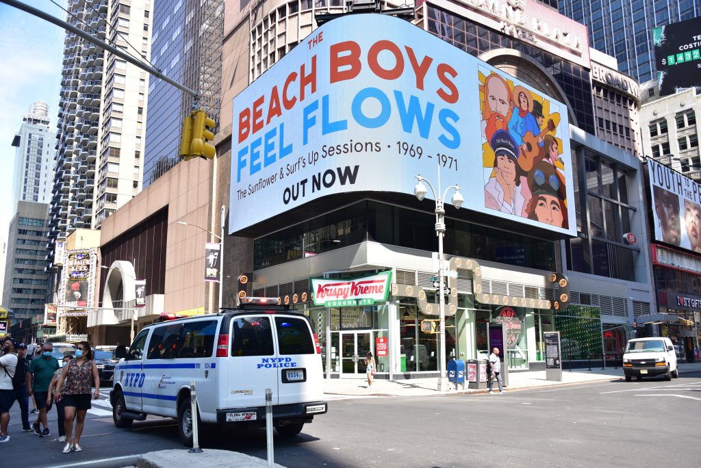 The Beach Boys digital billboard advertisement in Times Square New York