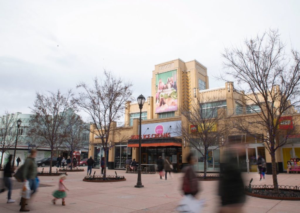 A large exterior spectacular display at a shopping mall