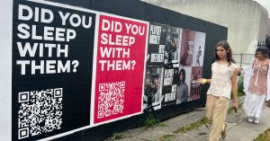 Wild posting campaign on Sunset and Bates in Los Angeles featuring LA Kings playoff hockey and QR code posters