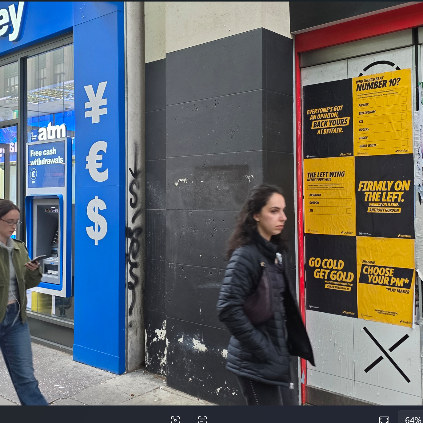 Betfair "Back Yours" Wild Posting and Wheat Pasting campaign on a Central London hoarding