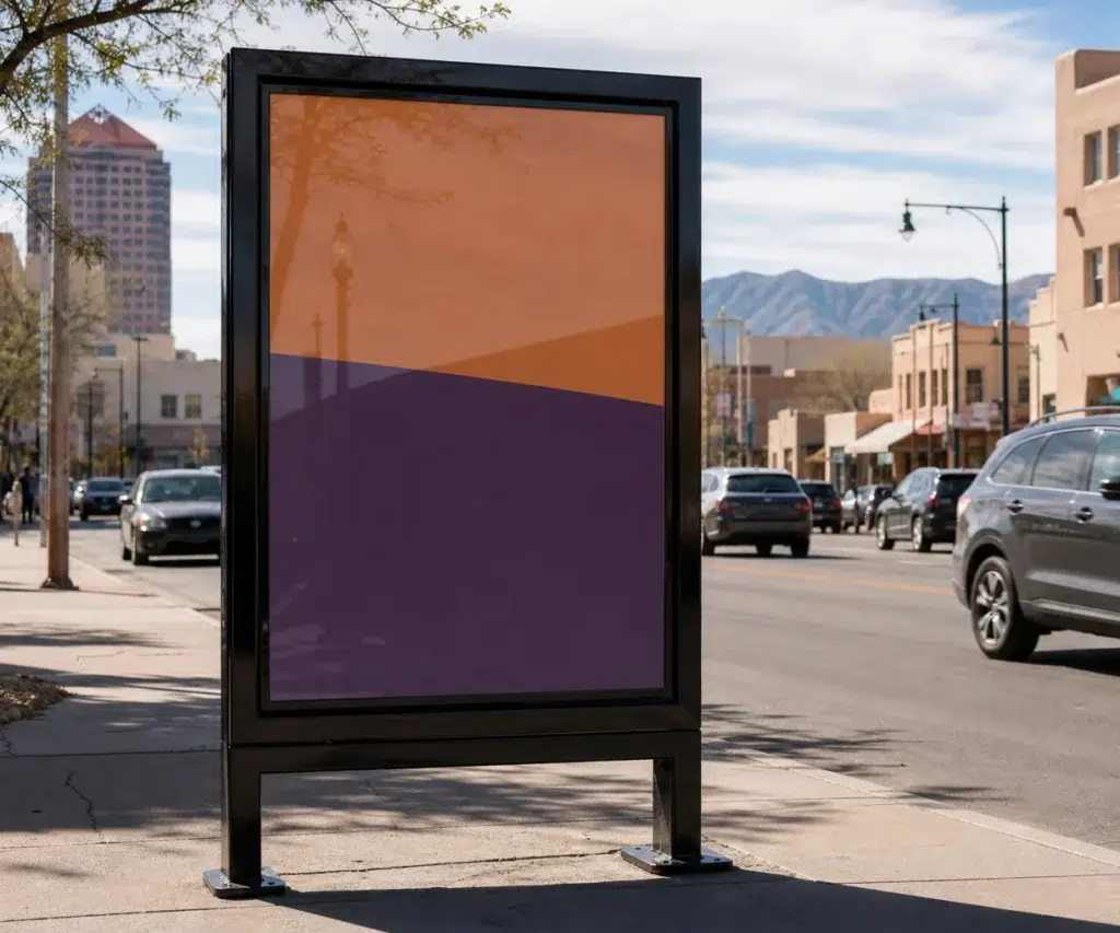 Poster advertising in Downtown Albuquerque, NM