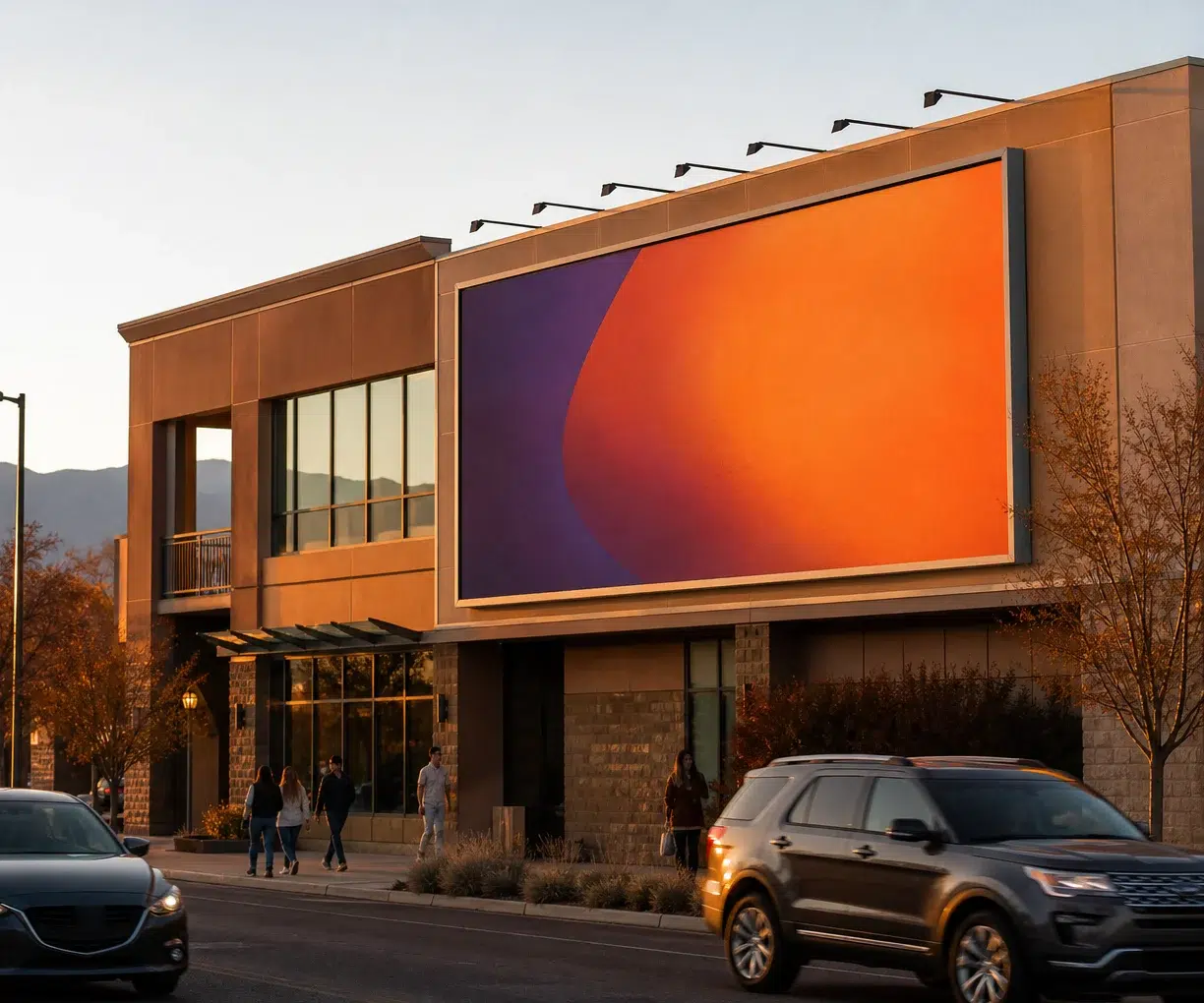 Wallscape advertising near Balloon Fiesta Park, Albuquerque, NM