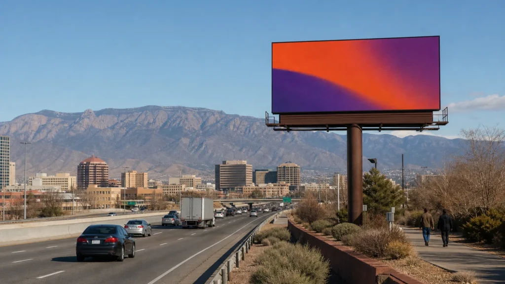 Roadside bulletin billboard near downtown Albuquerque, NM