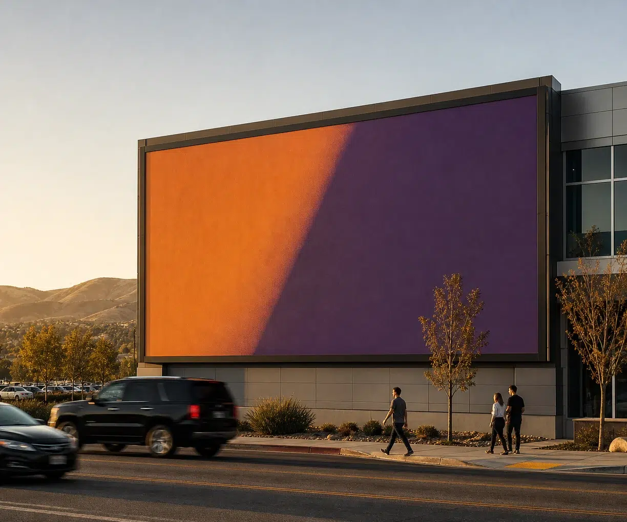 Wallscape advertising near Mechanics Bank Arena, Bakersfield, CA
