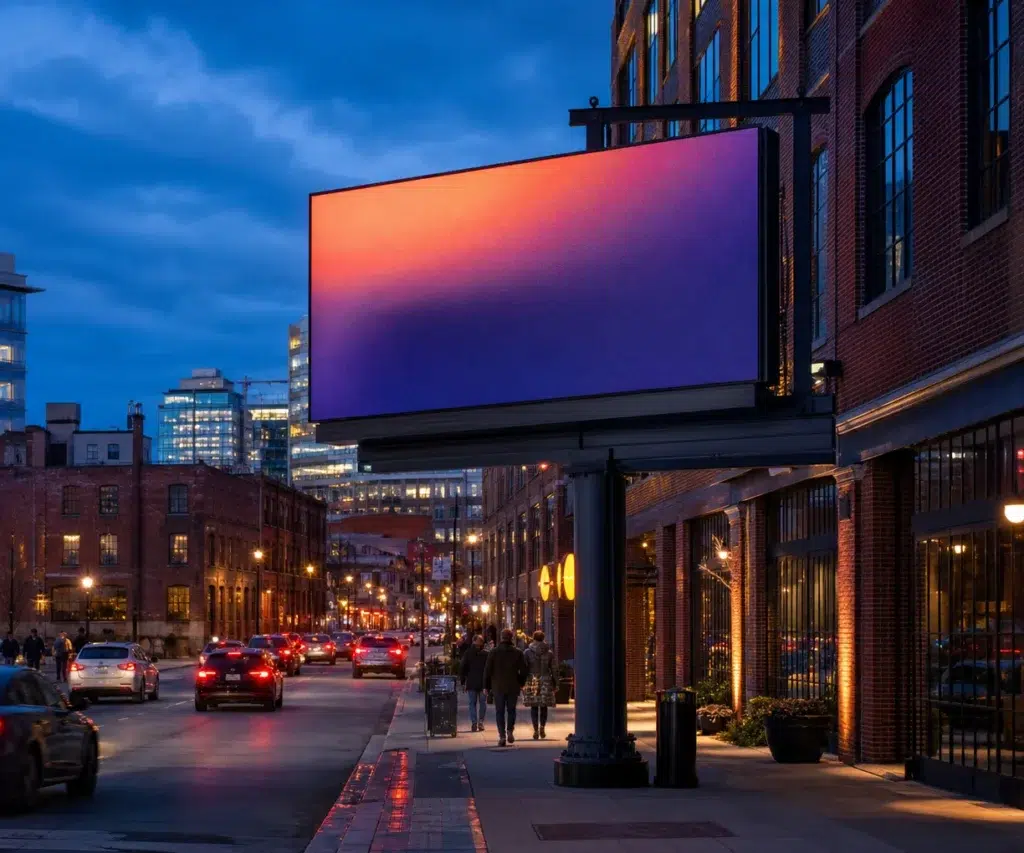 Digital billboard in Harbor East, Baltimore, MD