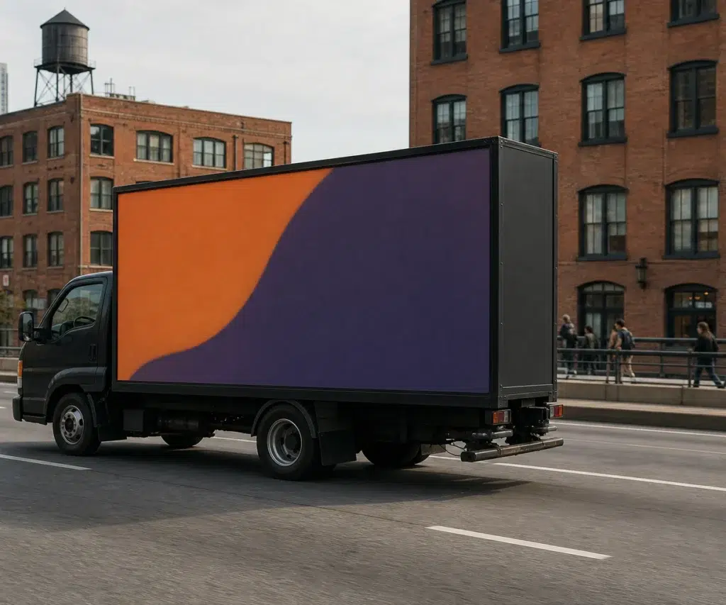 Mobile billboard traveling along I-83 in Baltimore, MD