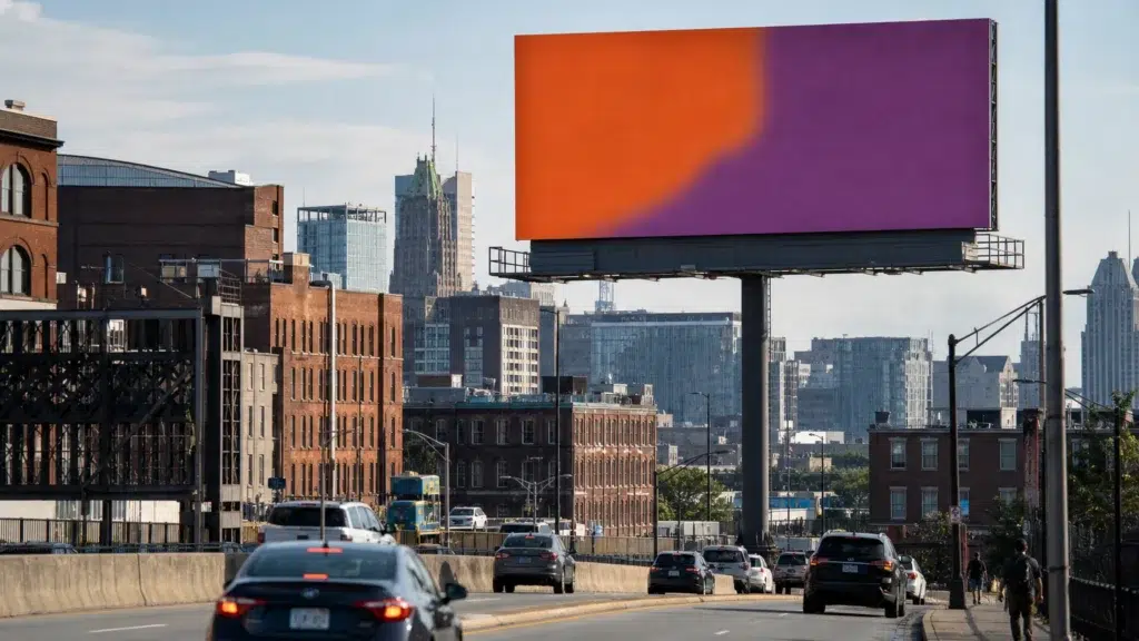 Roadside bulletin billboard near downtown Baltimore, MD