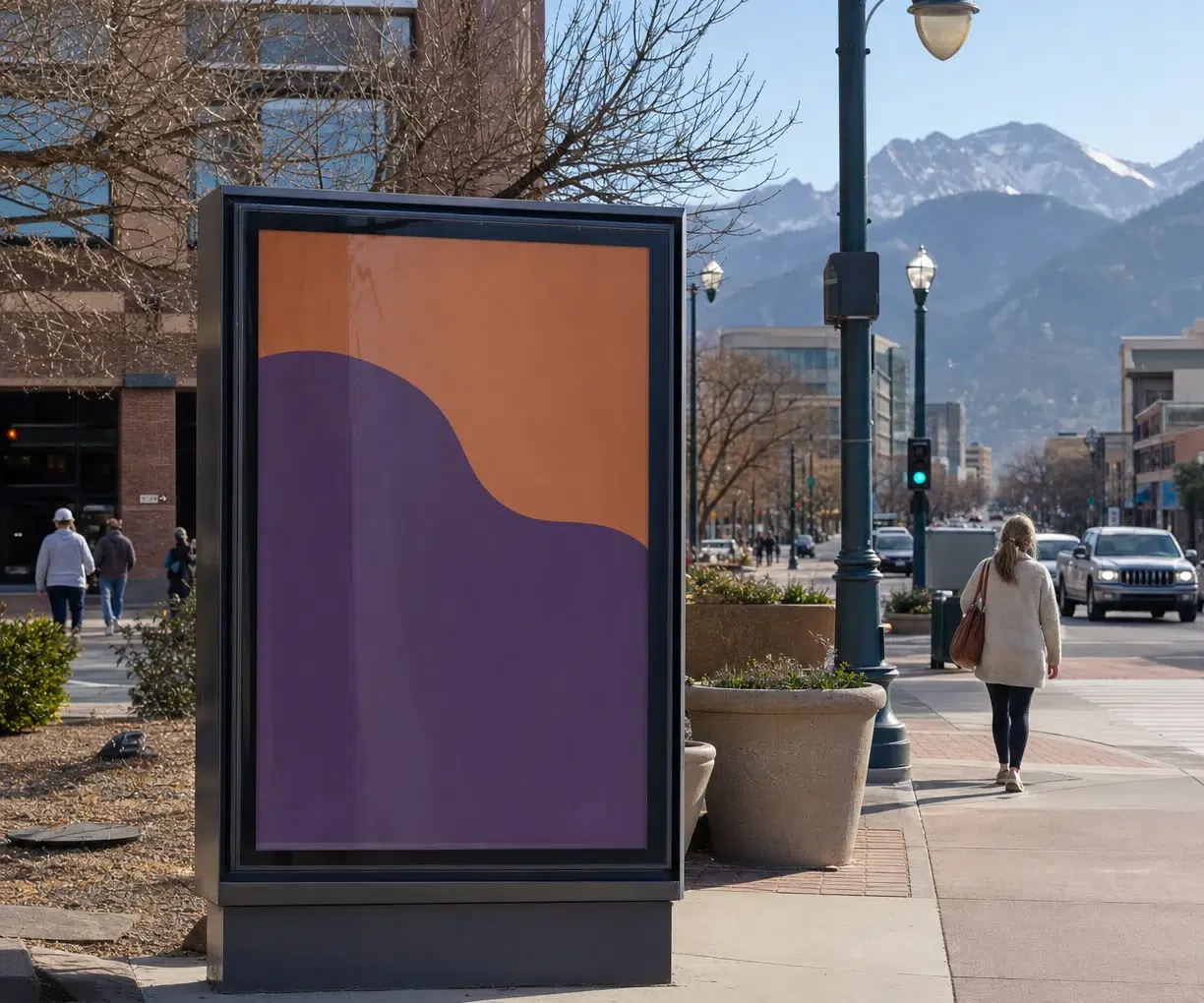 Poster advertising in Downtown Colorado Springs, CO