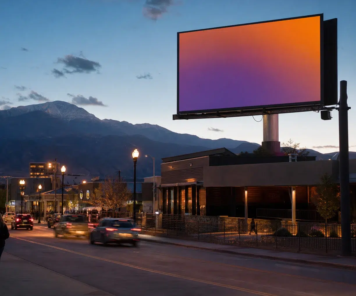 Digital billboard in Old Colorado City, Colorado Springs, CO