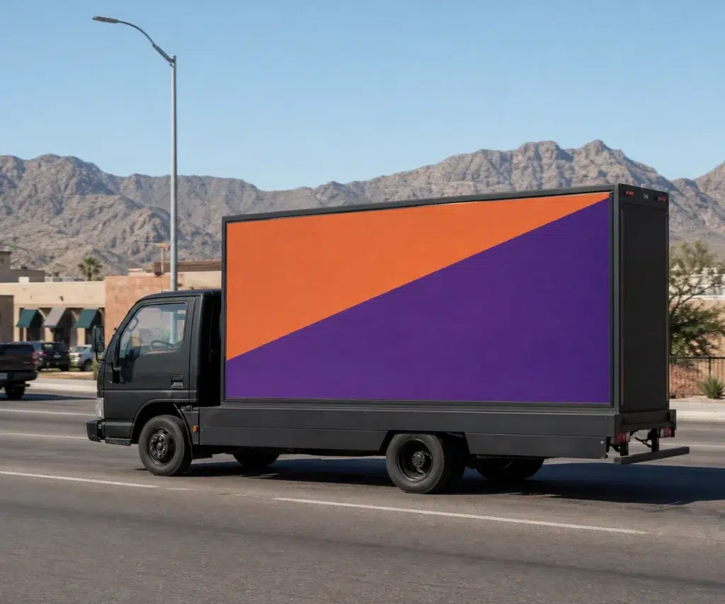 Mobile billboard traveling along US-54 in El Paso, TX