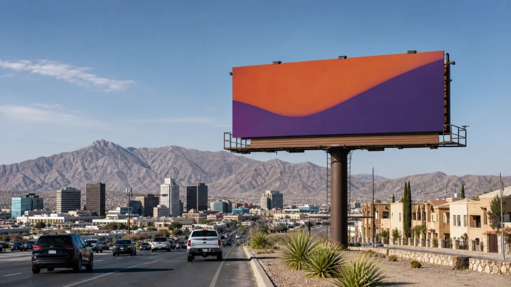 Roadside bulletin billboard near downtown El Paso, TX