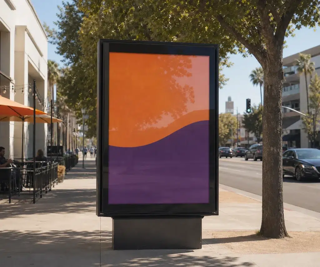 Poster advertising in Downtown Fresno, CA