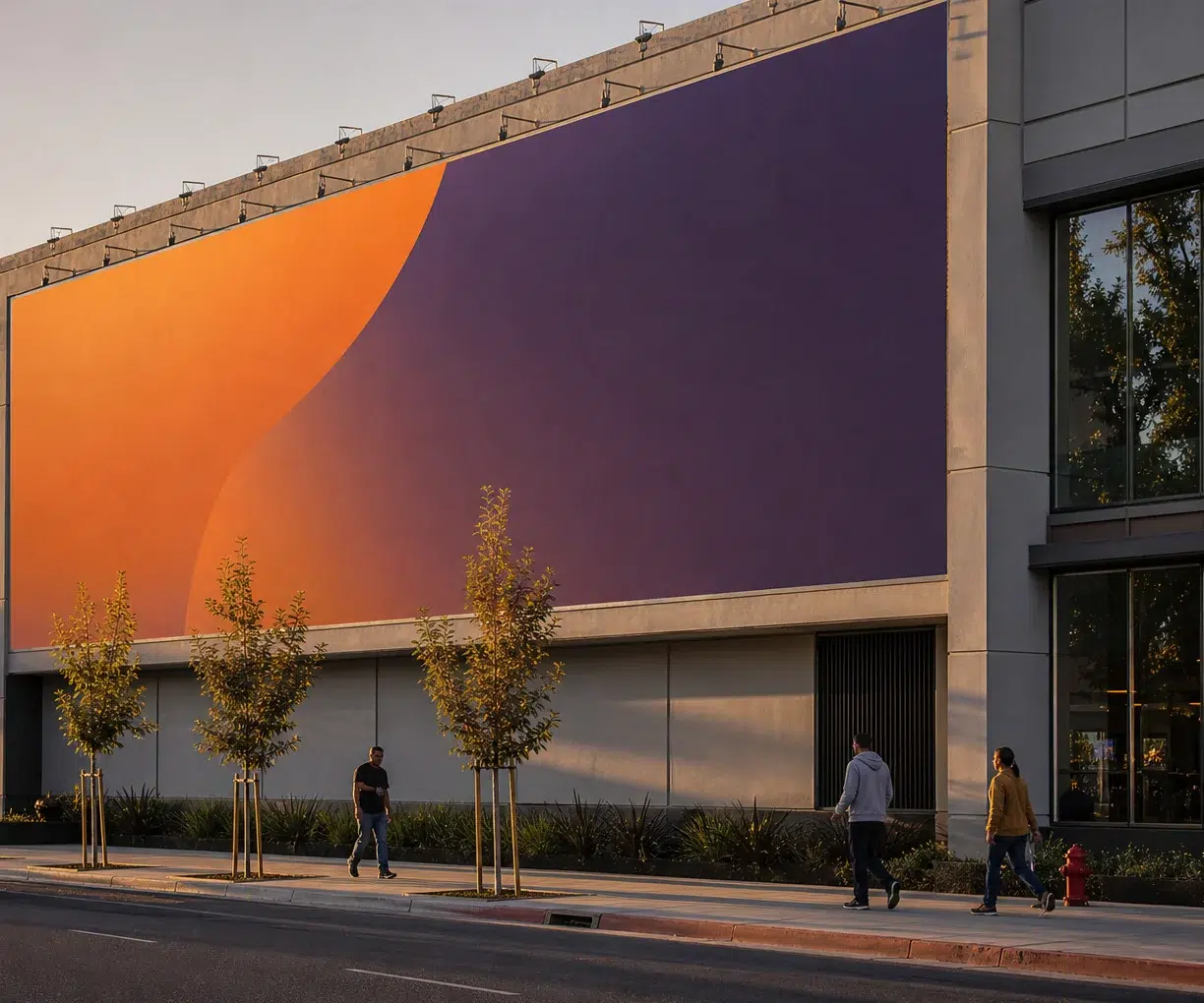 Wallscape advertising near Save Mart Center, Fresno, CA