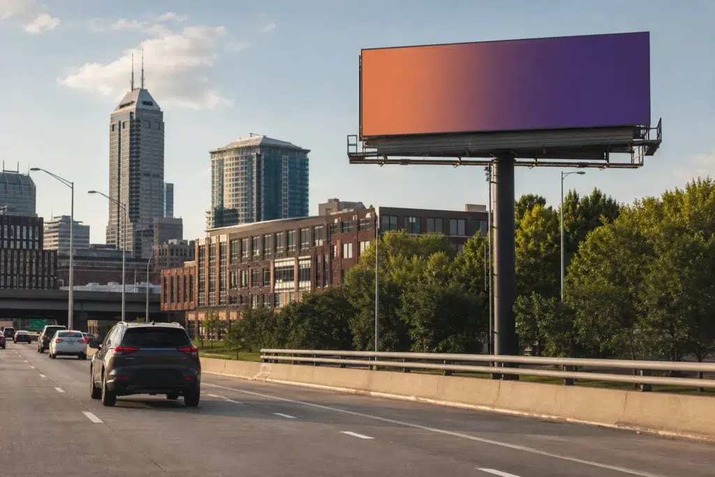 Billboard advertising along I-65 in Indianapolis, IN