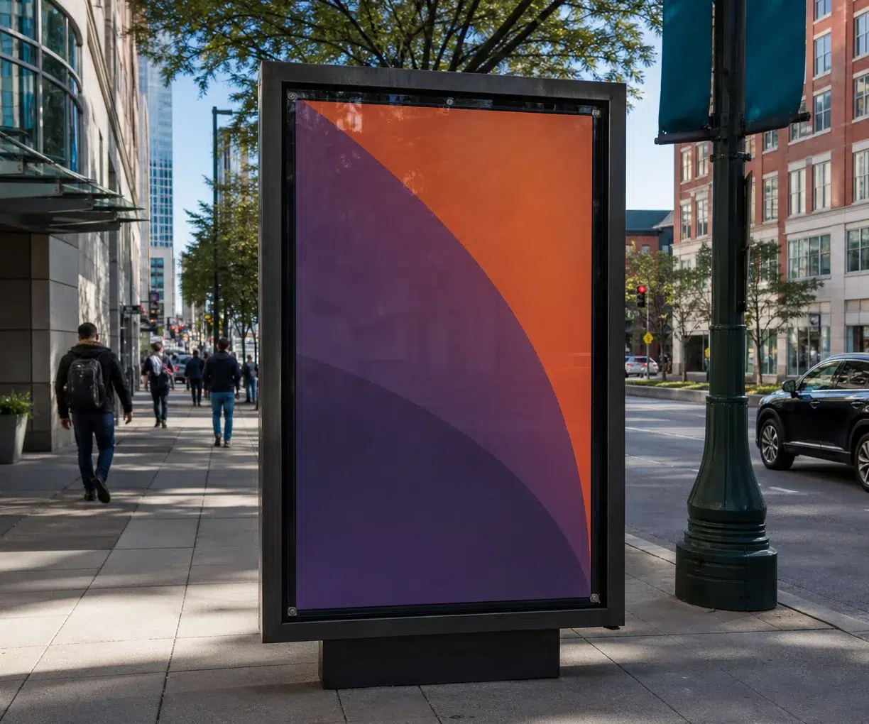 Poster advertising in Downtown Indianapolis, IN