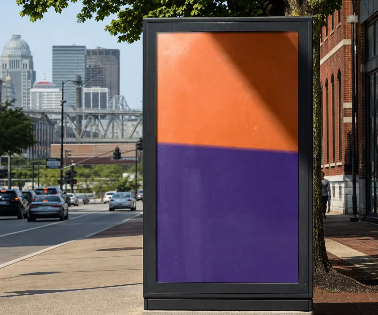 Poster advertising in Downtown Louisville, KY