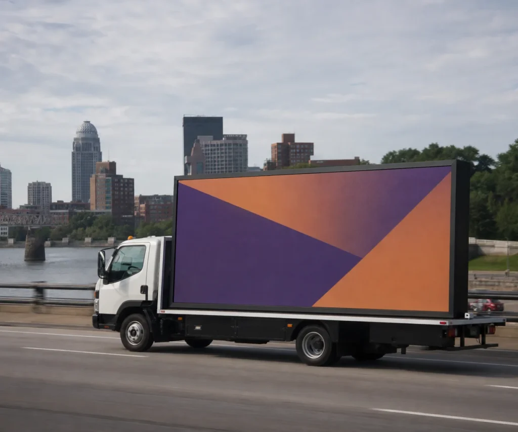Mobile billboard traveling along I-65 in Louisville, KY