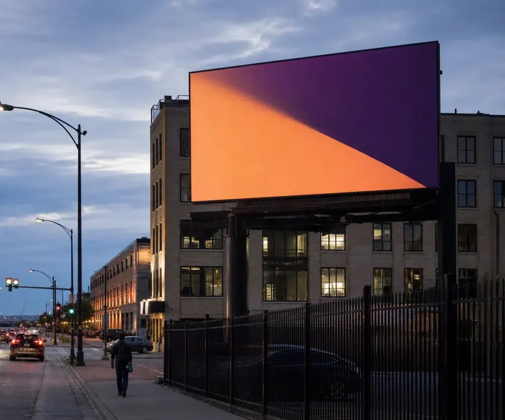 Digital billboard in Third Ward, Milwaukee, WI