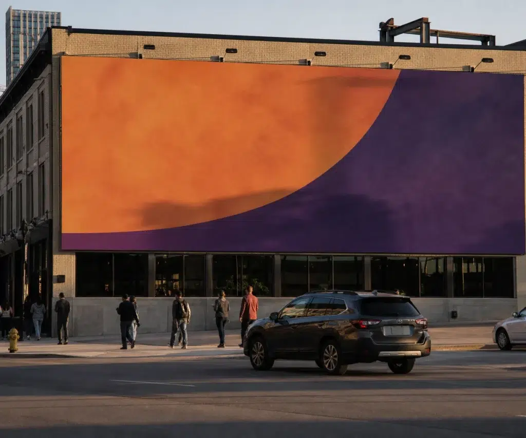 Wallscape advertising near Fiserv Forum, Milwaukee, WI