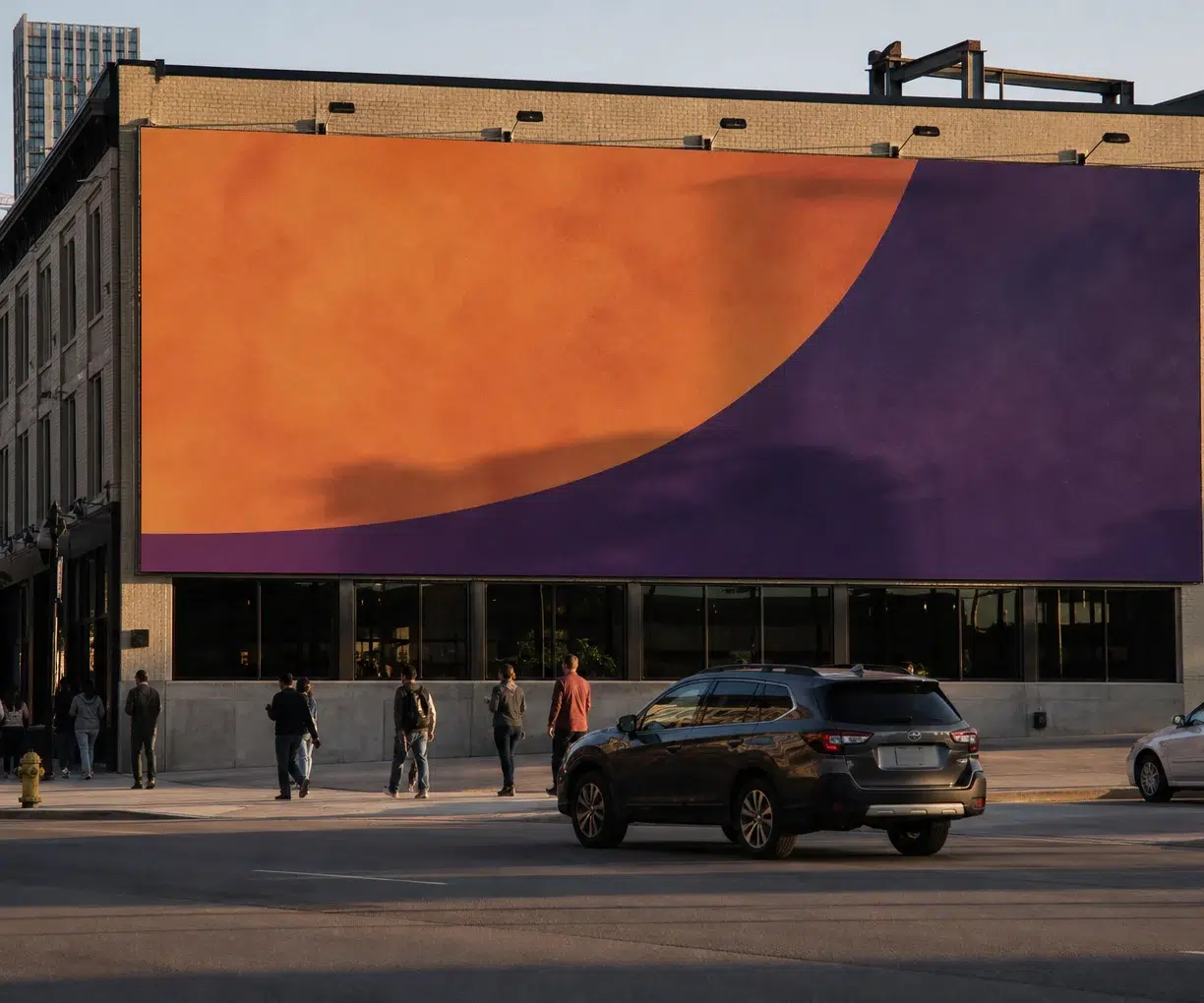 Wallscape advertising near Fiserv Forum, Milwaukee, WI