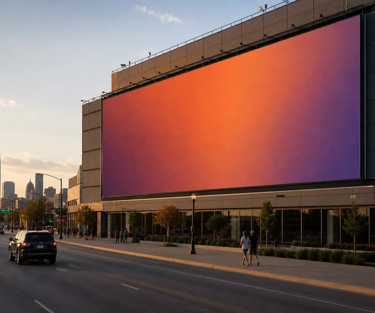 Wallscape advertising near Paycom Center, Oklahoma City, OK