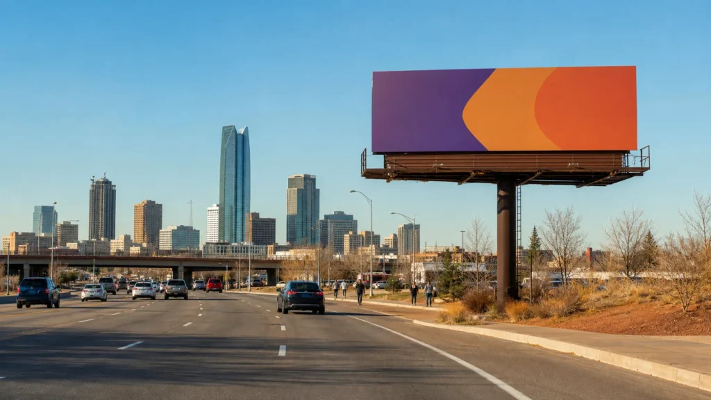 Roadside bulletin billboard near downtown Oklahoma City, OK