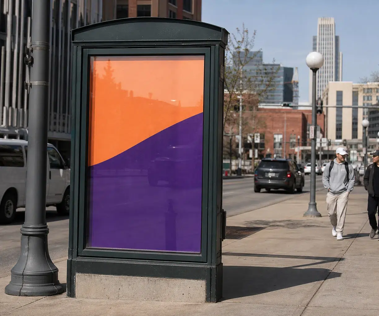 Poster advertising in Downtown Omaha, NE