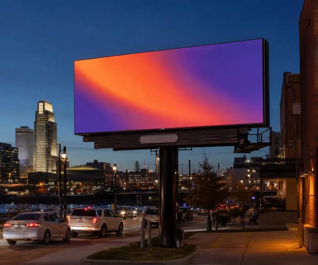 Digital billboard in Old Market, Omaha, NE