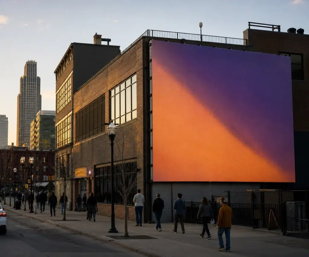 Wallscape advertising near CHI Health Center, Omaha, NE
