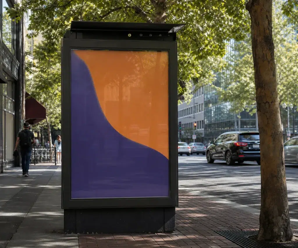 Poster advertising in Downtown Sacramento, CA