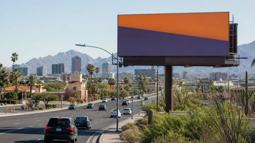 Roadside bulletin billboard near downtown Tucson, AZ