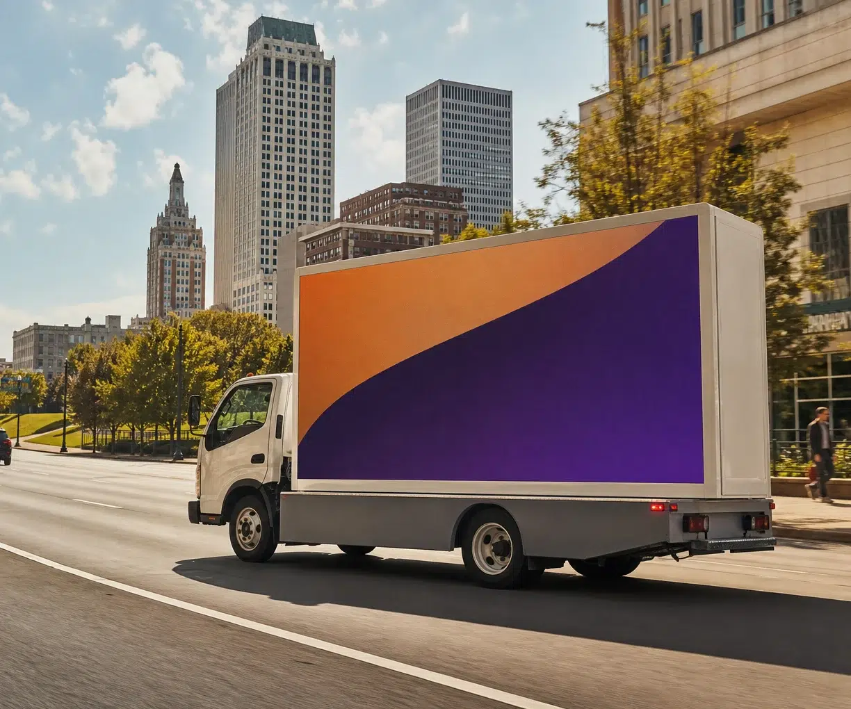 Mobile billboard traveling along US-75 in Tulsa, OK