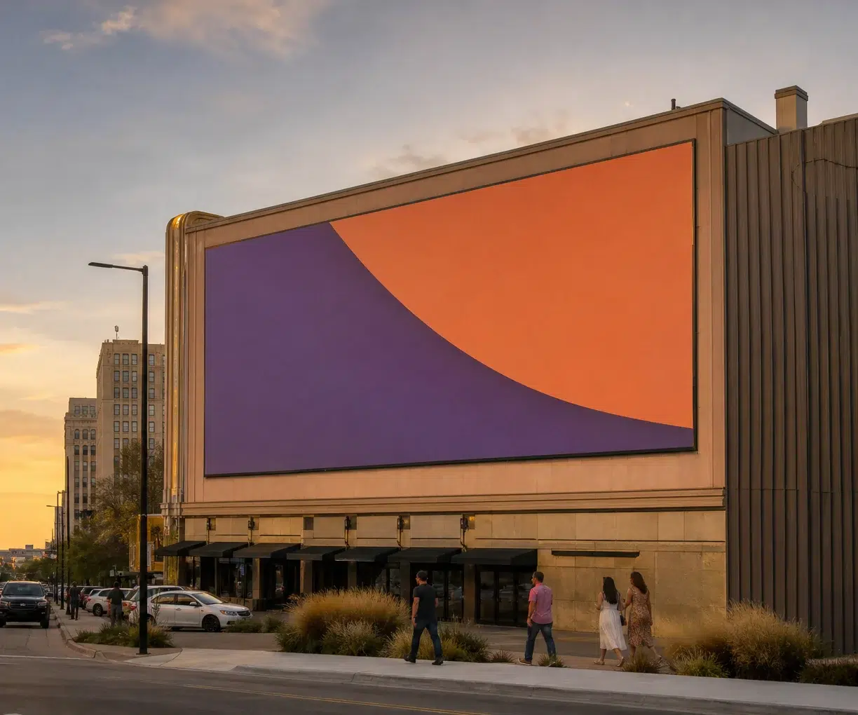 Wallscape advertising near BOK Center, Tulsa, OK