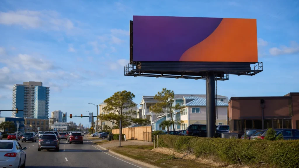 Roadside bulletin billboard near downtown Virginia Beach, VA