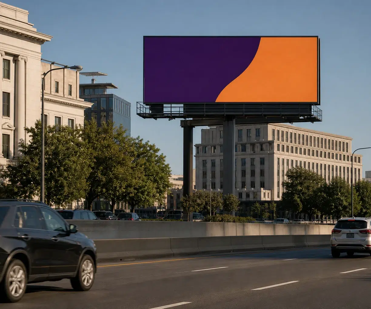 Billboard advertising along I-395 in Washington, DC