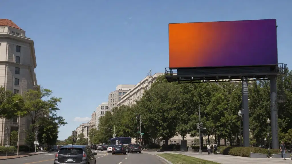Roadside bulletin billboard near downtown Washington, DC