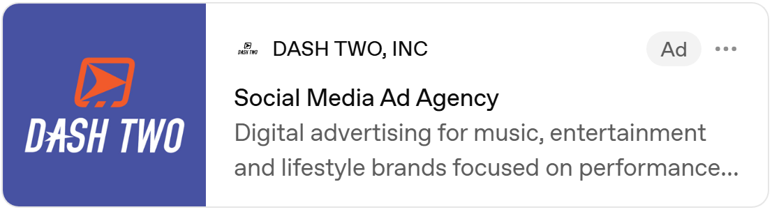 DASH TWO sponsored ad in ChatGPT: Social Media Ad Agency