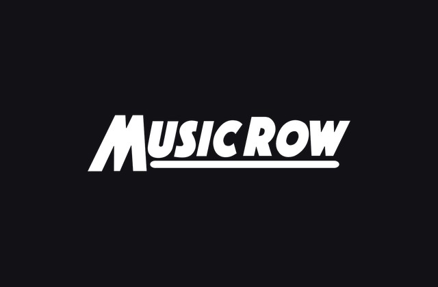 MusicROW logo: bold white uppercase lettering on a dark background with a curved underline underneath the word.