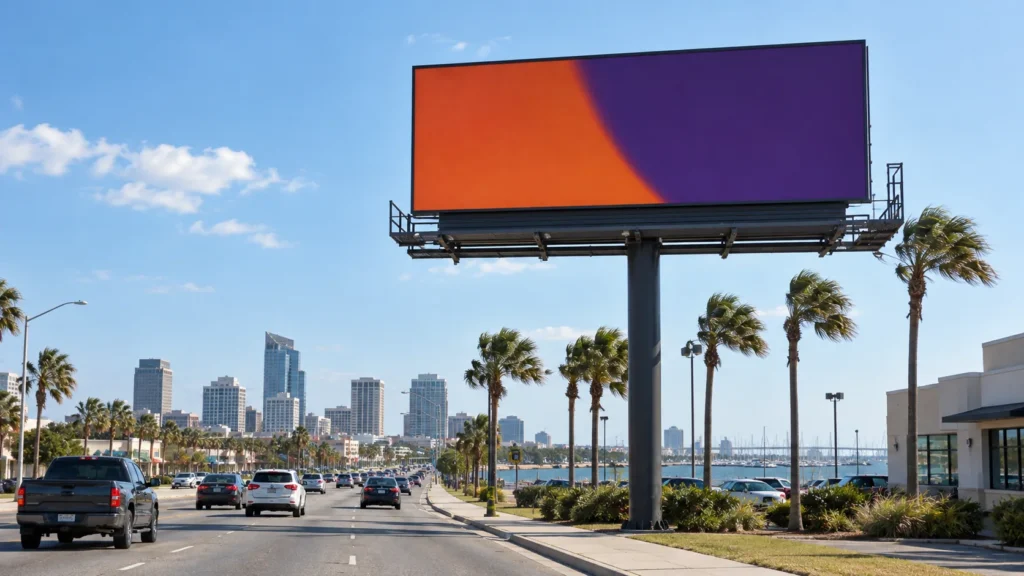Illustrative roadside billboard concept inspired by Corpus Christi, TX